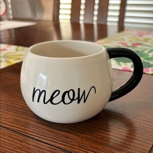 Cost Plus World Market Meow Mug in Black and White